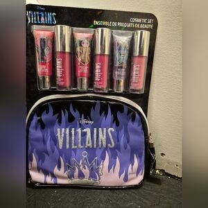 Limited Edition Disney Villains Kids Lip Gloss Set with Purple and Pink Shades